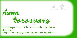 anna vorosvary business card